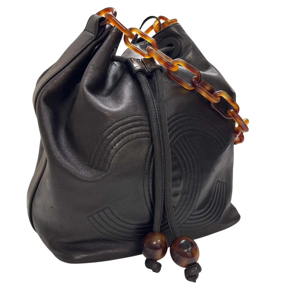 CHANEL DRAWSTRING SHOULDER BAG BLACK LEATHER: Chanel Drawstring Shoulder Bag Black Leather Brand: Chanel Type: Handbag Material: Leather Color: black Size: W26cm x H30cm x D18cm Accessories: None Accessories Notice: When purchasing pr