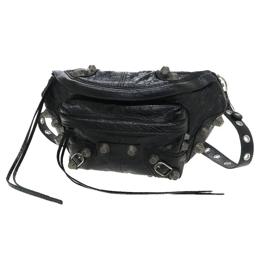 BALENCIAGA LE CAGOLE BELT BAG BLACK VINTAGE LEATHER GOLD HARDWARE: Balenciaga LE CAGOLE Belt Bag Black Vintage Leather Gold Hardware Brand: Balenciaga Type: Shoulder Bag Material: Leather Color: Black Size: W:41cm×H:19cm×D:5cm Accessories: None Accessorie