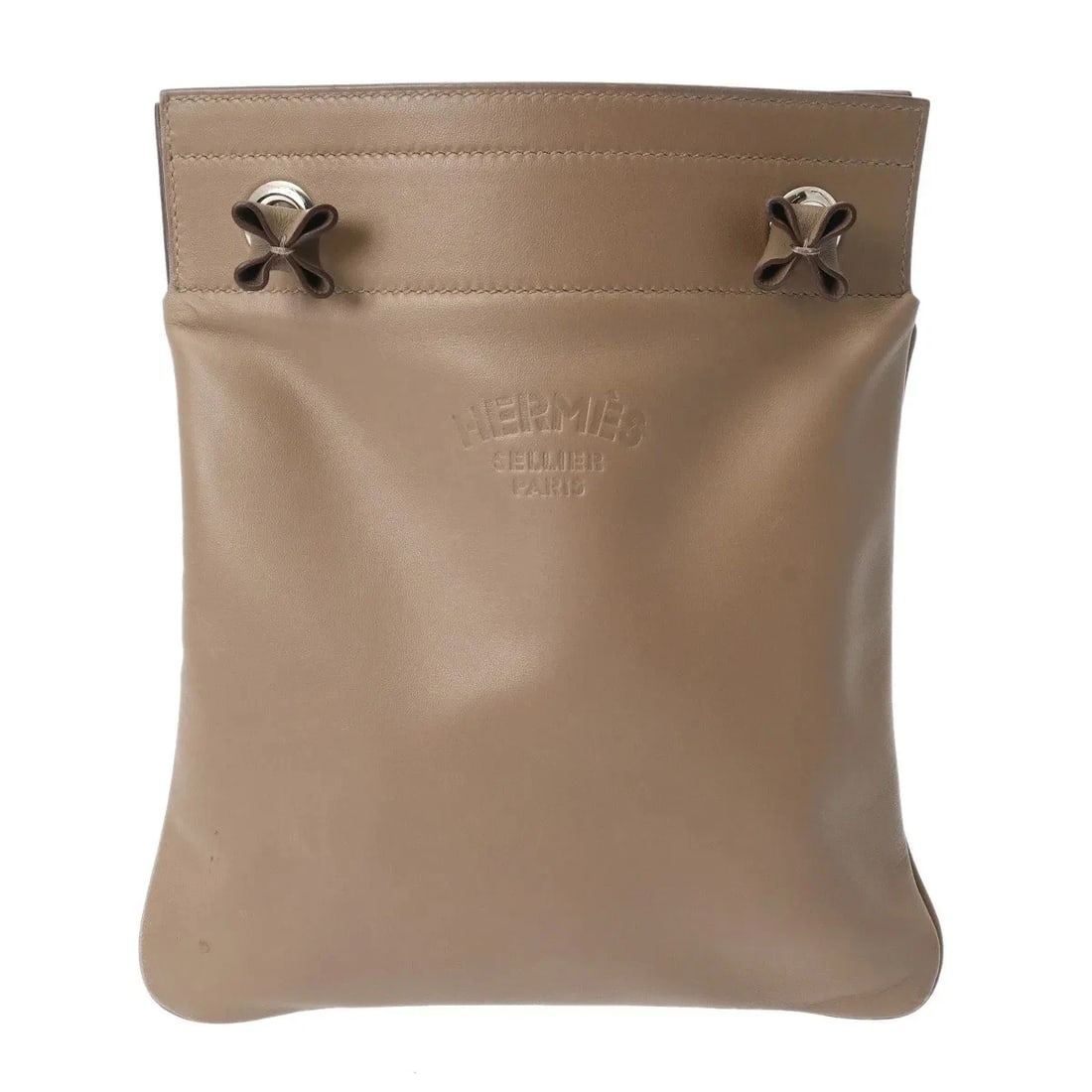 HERMES HANDBAG SHOULDER BAG SWIFT LEATHER SILVER: Hermes Handbag Shoulder Bag Swift Leather Silver Brand: Hermes Type: Shoulder Bag Material: Exterior Material Swift Leather Color: Exterior Color Silver Size: W 20cm / H 23cm / D 1.5cm Accessories