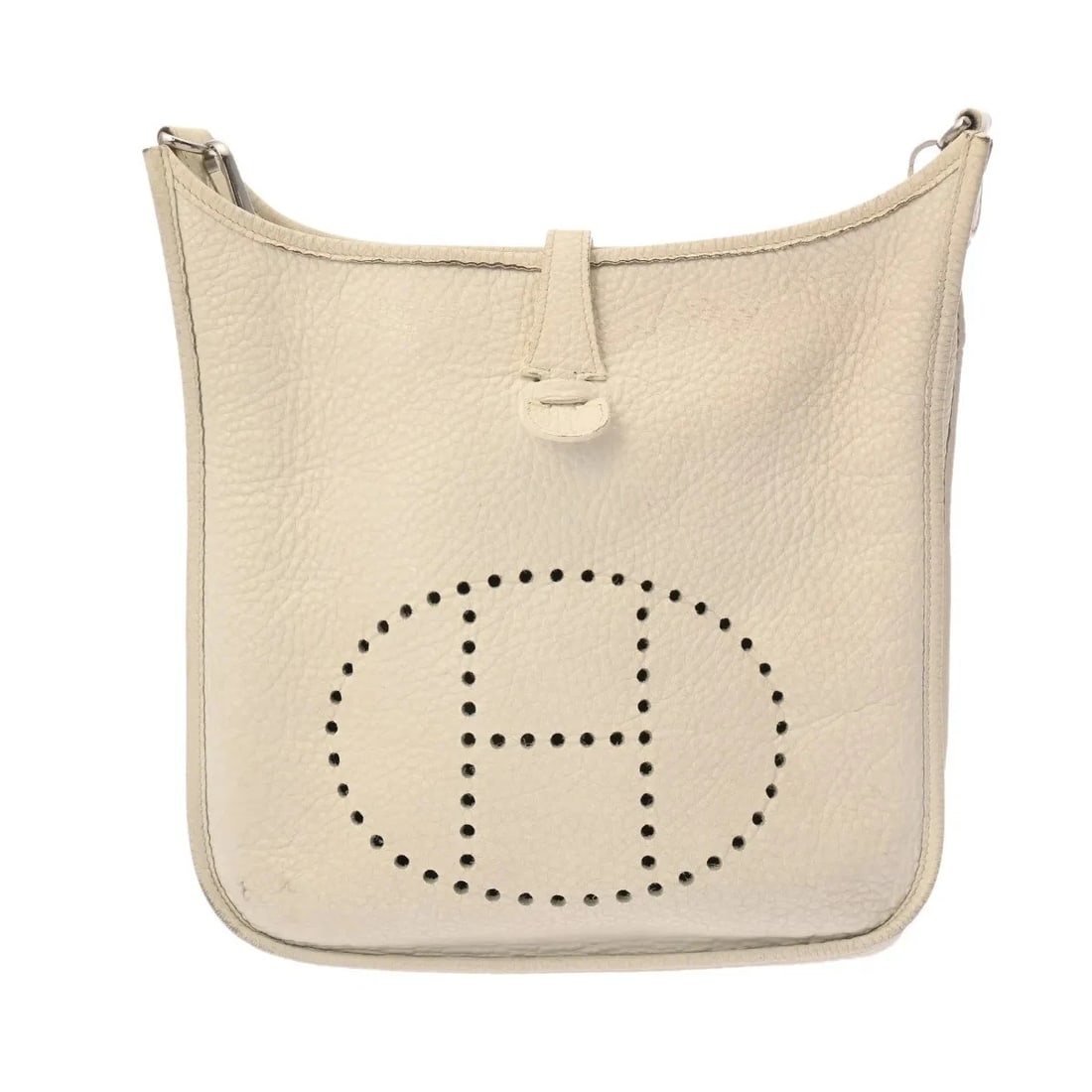 HERMES HANDBAG SHOULDER BAG CLEMENCE LEATHER WHITE, SILVER: Hermes Handbag Shoulder Bag Clemence Leather White, Silver Brand: Hermes Type: Shoulder Bag Material: Exterior Material Clemence Leather Color: Exterior Color White, Silver Size: W 27.5cm / H 28cm / D