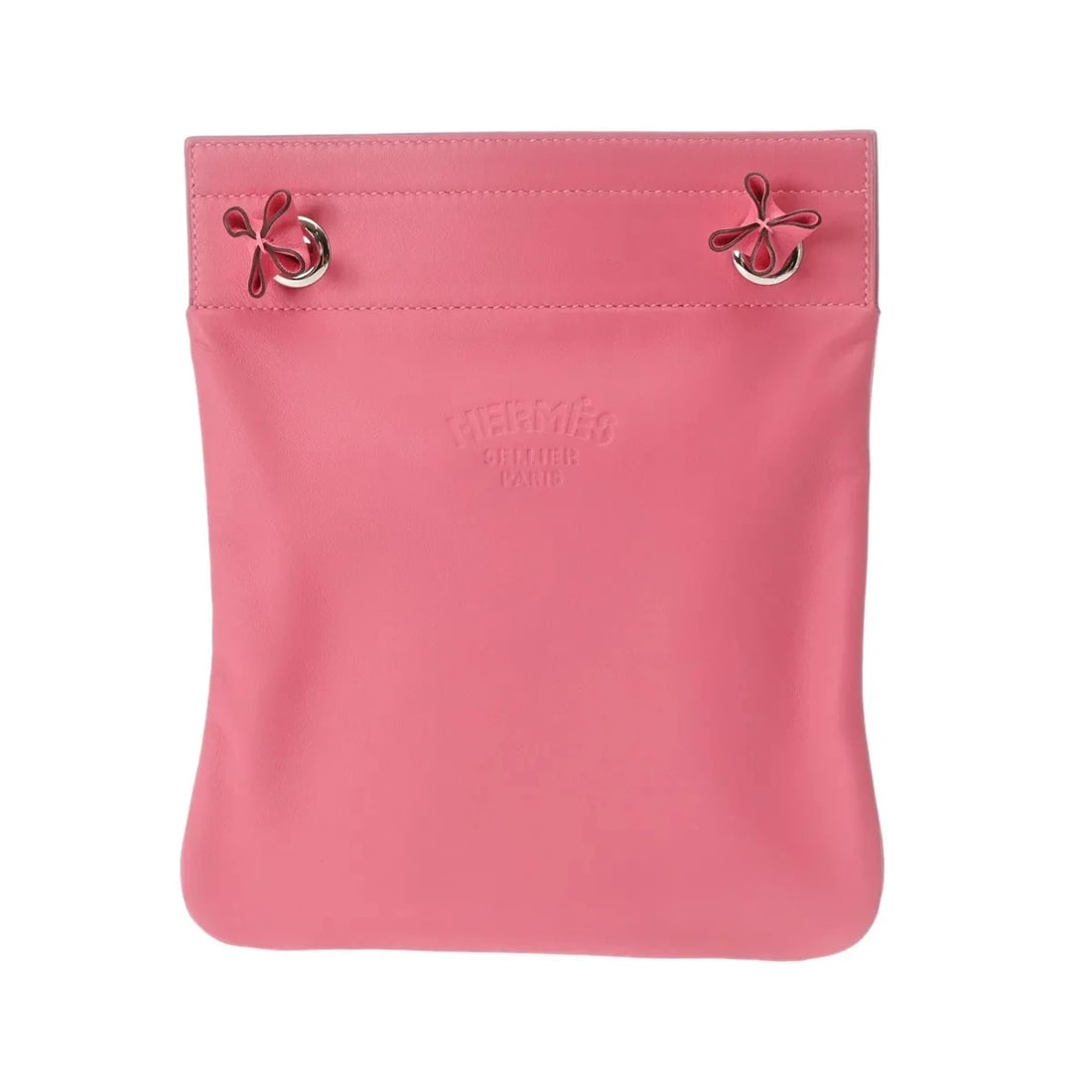 HERMES HANDBAG SHOULDER BAG SWIFT LEATHER SILVER: Hermes Handbag Shoulder Bag Swift Leather Silver Brand: Hermes Type: Shoulder Bag Material: Swift Leather Color: Silver Size: W 19.5cm / H 23cm / D 1cm Accessories: None Accessories Notice