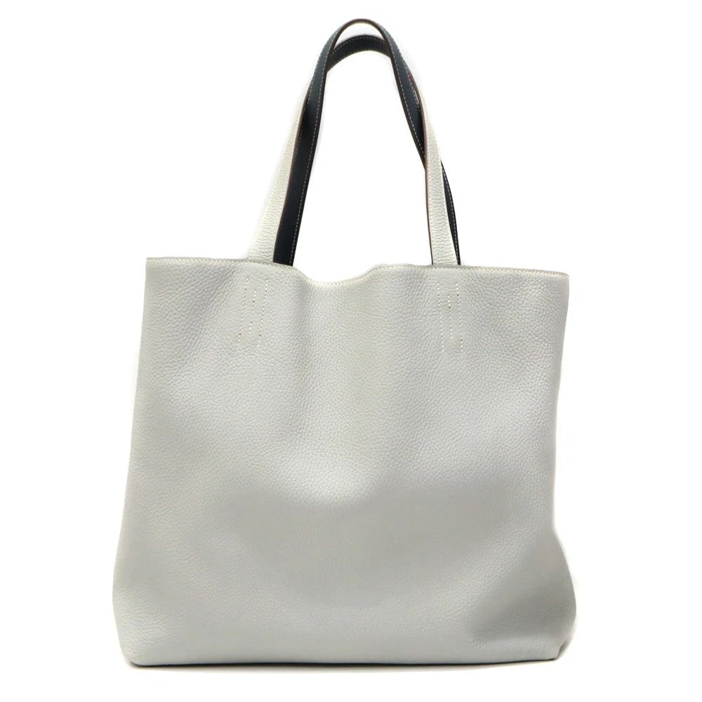 HERMES DOUBLE SENS 36 TOTE BAG REVERSIBLE CLEMENCE: Hermes Double Sens 36 Tote Bag Reversible Clemence Brand: HERMES Type: Handbag Material: leather Color: Gray Blue Size: W36cm x H33cm x D12cm Accessories: None Accessories Notice: When pur