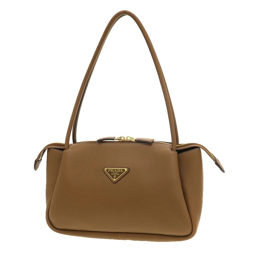PRADA DARLING MEDIUM SHOULDER BAG CARAMEL GRAIN LEATHER GOLD (1 of 5)