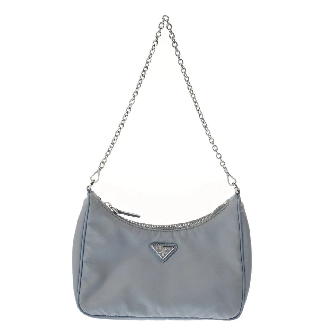 PRADA RE-EDITION SHOULDER BAG NYLON SILVER, BLUE (1 of 6)