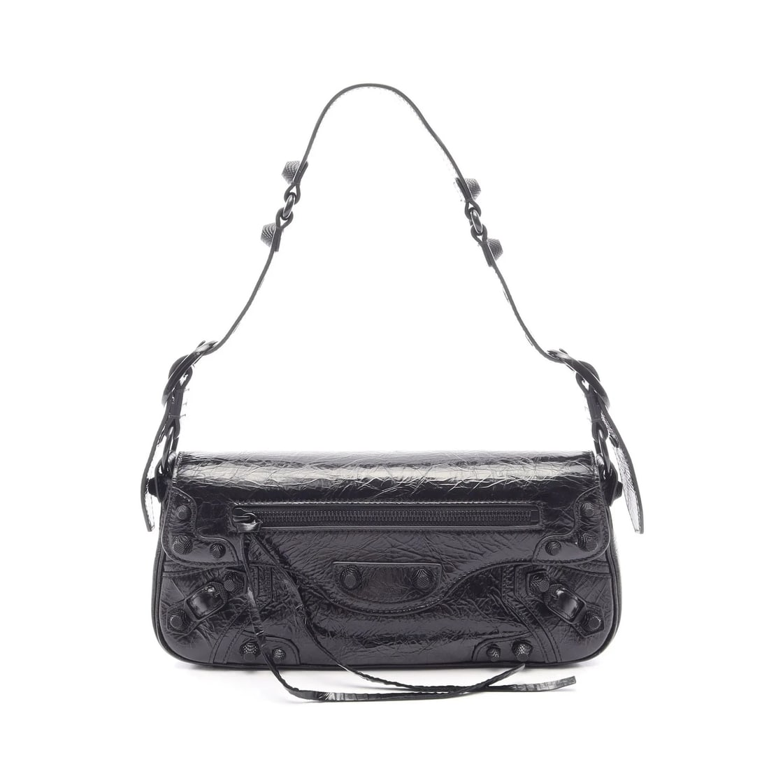 BALENCIAGA S SHOULDER BAG BLACK LEATHER: Balenciaga S Shoulder Bag Black Leather Brand: Balenciaga Type: Shoulder Bag Material: Leather Color: Black Size: Height14cm Width28.5cm Height 14cm Bag Accessories: None Accessories Notic