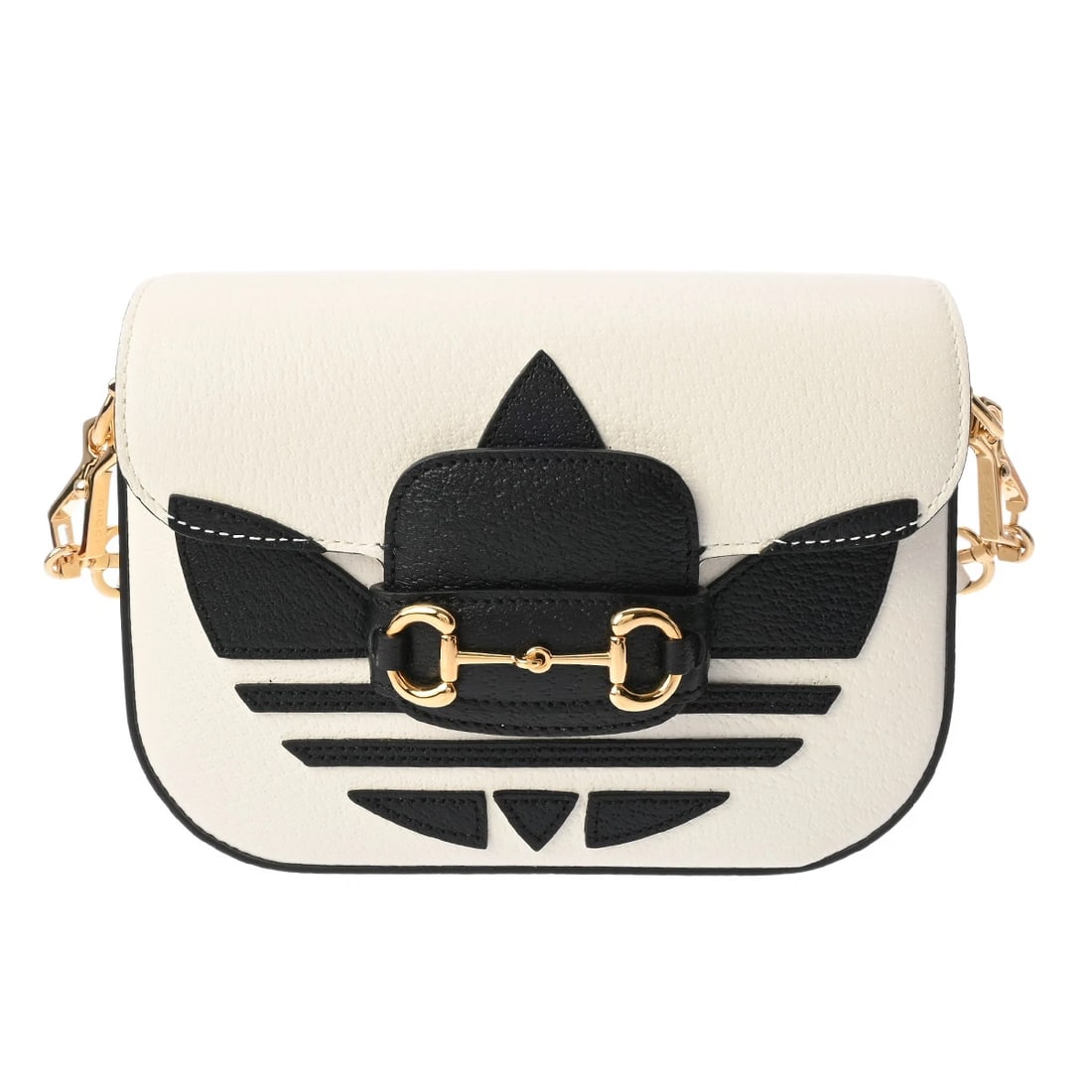 GUCCI SDIDAS SHOULDER BAG LEATHER WHITE / BLACK (1 of 6)