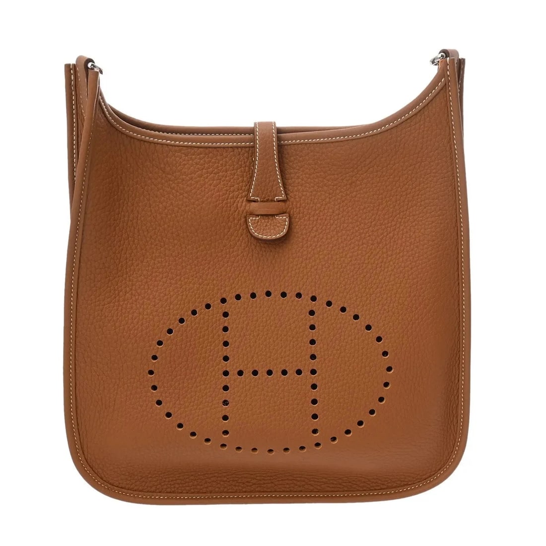 HERMES PM SHOULDER BAG CLEMENCE LEATHER SILVER, GOLD (1 of 6)