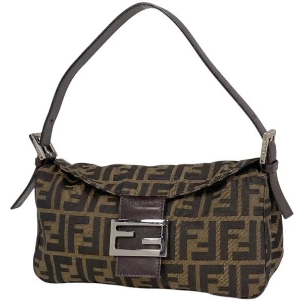 FENDI ZUCCA PATTERN SHOULDER BAG HANDBAG CANVAS LEATHER BROWN: Fendi Zucca Pattern Shoulder Bag Handbag Canvas Leather Brown Brand: Fendi Type: Zucca Pattern Shoulder Bag Material: Canvas Leather Color: Brown Size: Depth 8 cm Width 25 cm Height 16 cm Accessor