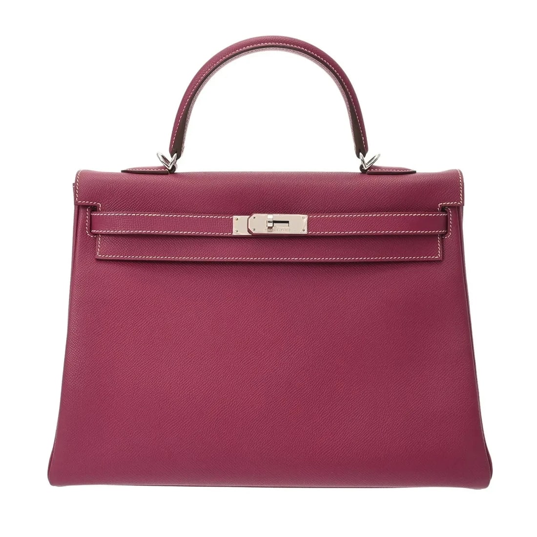 HERMES KELLY HANDBAG EPSOM LEATHER SILVER: Hermes Kelly Handbag Epsom Leather Silver Brand: Hermes Type: Handbag Material: Epsom Leather Color: Silver Size: W 36cm / H 25cm / D 13cm Accessories: None Accessories Notice: When purcha