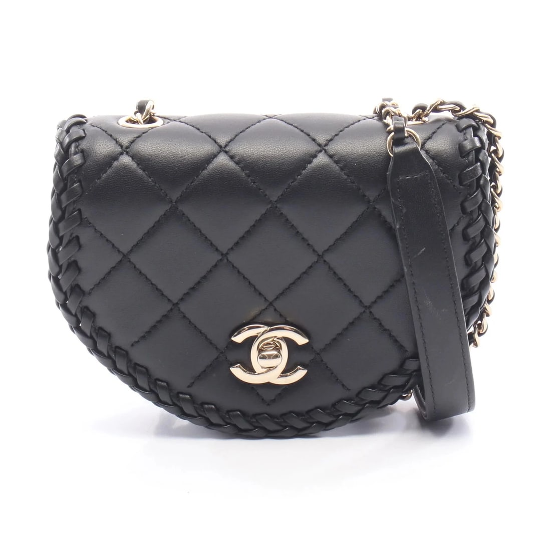 CHANEL MATELASSE SHOULDER BAG BLACK LEATHER: Chanel Matelasse Shoulder Bag Black Leather Brand: Chanel Type: Shoulder Bag Material: Leather Color: Black Size: W15.5cm x H12.5cm x D4.5cm Accessories: None Accessories Notice: When purchasing