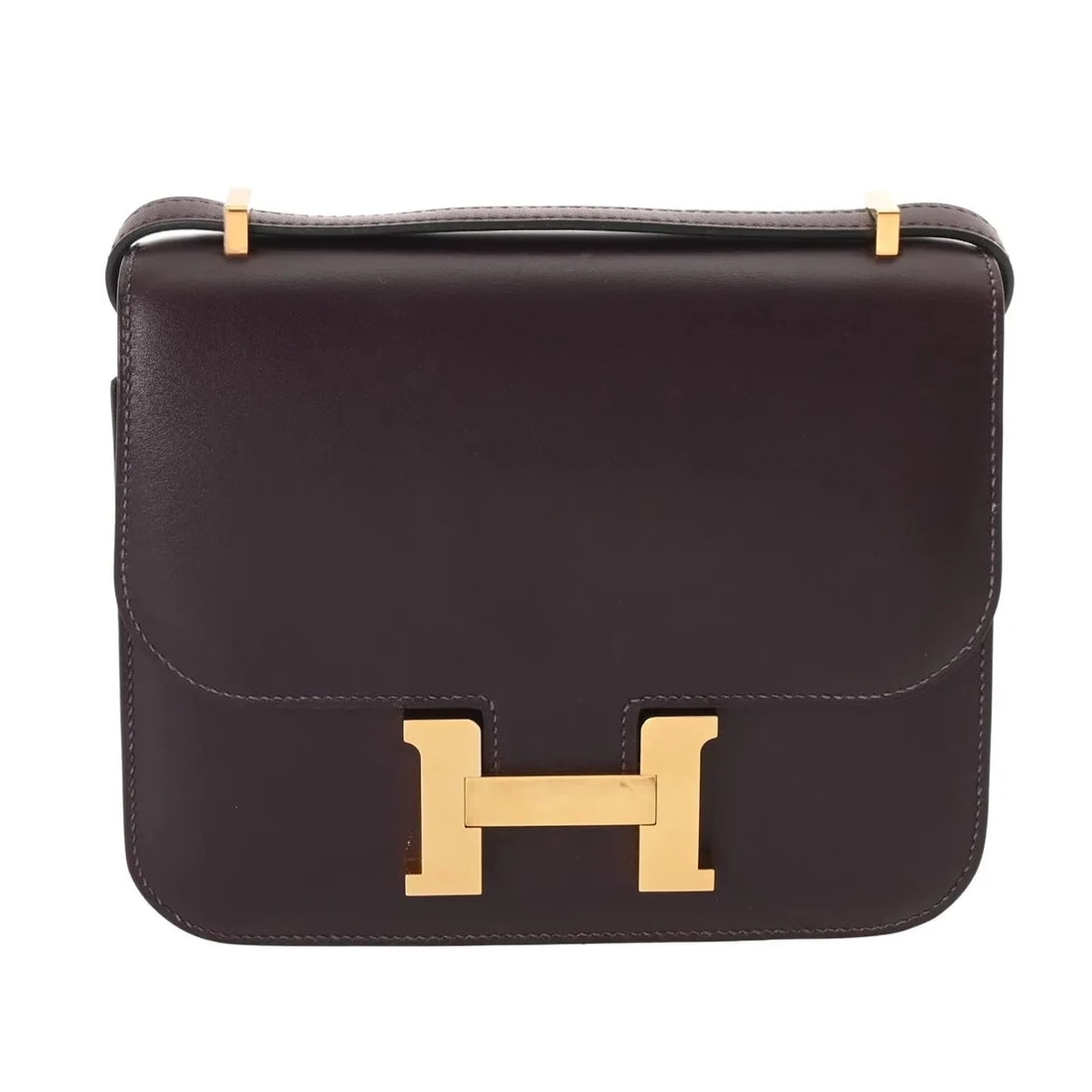 HERMES CONSTANCE3 18 SHOULDER BAG BOX CALF GOLD: Hermes Constance3 18 Shoulder Bag Box Calf Gold Brand: Hermes Type: Shoulder Bag Material: Box Calf Color: Gold Size: W 18.5cm / H 14.5cm Accessories: None Accessories Notice: When purchas
