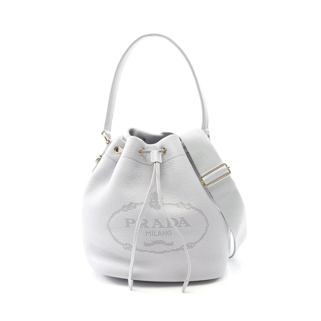 PRADA 2WAY HANDBAG GRAY LEATHER: Prada 2WAY Handbag Gray Leather Brand: Prada Type: Handbag Material: Leather Color: Gray Size: W21cm x H24.5cm x D16cm Accessories: None Accessories Notice: When purchasing pre-owned goods