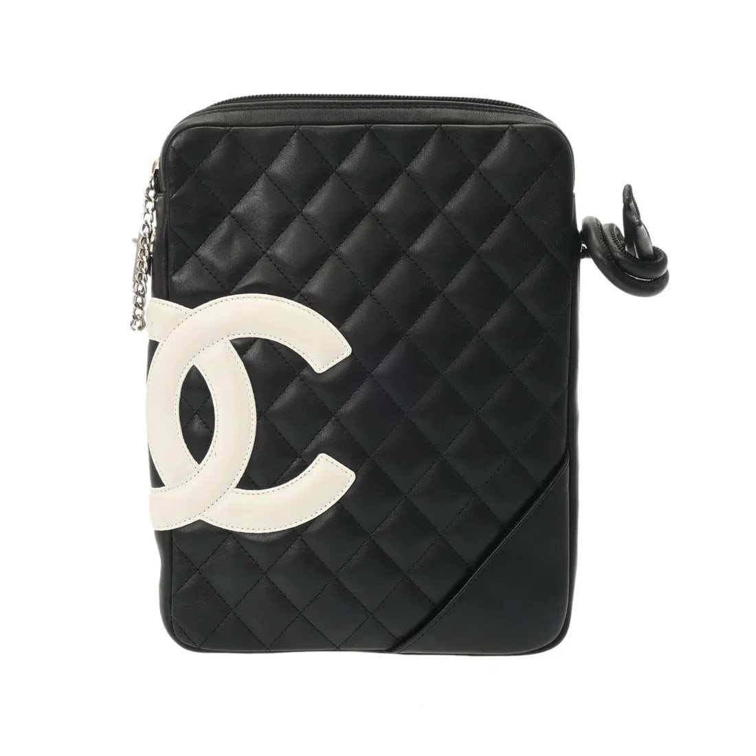 CHANEL HANDBAG SHOULDER BAG CALFSKIN BLACK, WHITE, SILVER: Chanel Handbag Shoulder Bag Calfskin Black, White, Silver Brand: Chanel Type: Shoulder Bag Material: Calfskin Color: Black, White, Silver Size: W 19cm / H 25cm / D 3cm Accessories: None Ac