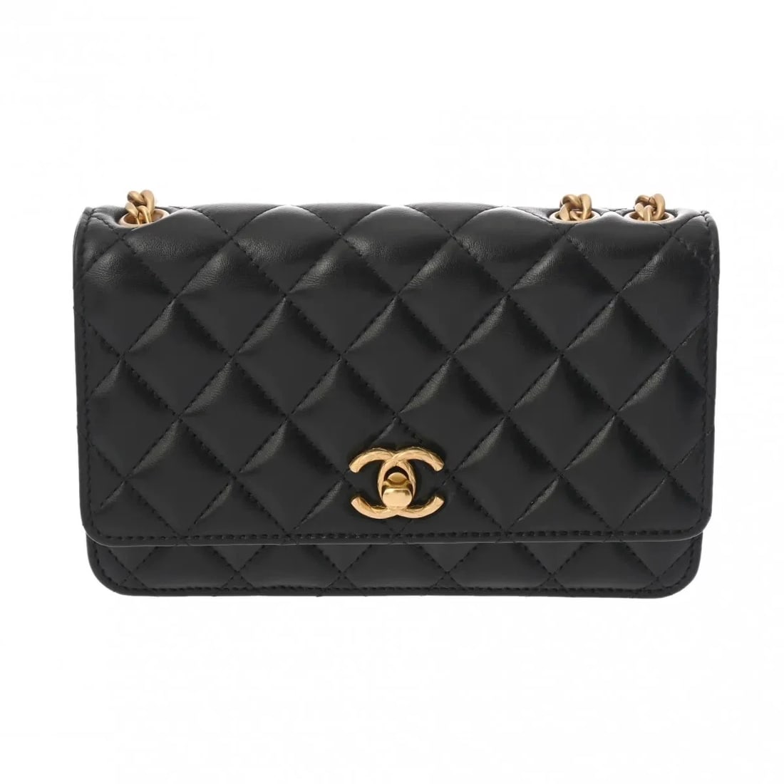 CHANEL CHAIN WALLET SHOULDER BAG LAMBSKIN BLACK, GOLD: Chanel Chain Wallet Shoulder Bag Lambskin Black, Gold Brand: Chanel Type: Shoulder Bag Material: Lambskin Color: Black, Gold Size: W 19cm / H 12.5cm / D 3cm Accessories: None Accessories N