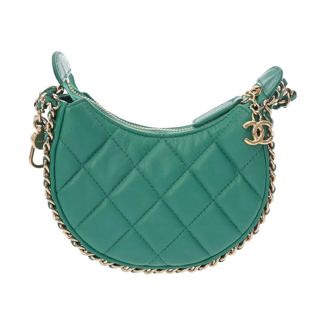 CHANEL HANDBAG SHOULDER BAG LAMBSKIN CHAMPAGNE, GOLD, GREEN: Chanel Handbag Shoulder Bag Lambskin Champagne, Gold, Green Brand: Chanel Type: Shoulder Bag Material: Lambskin Color: Champagne, Gold, Green Size: W 13cm / H 9cm / D 4cm Accessories: None