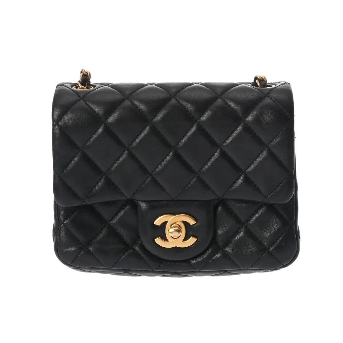 CHANEL HANDBAG SHOULDER BAG LAMBSKIN BLACK, GOLD: Chanel Handbag Shoulder Bag Lambskin Black, Gold Brand: Chanel Type: Shoulder Bag Material: Lambskin Color: Black, Gold Size: W 17cm / H 12.5cm / D 7cm Accessories: None Accessories Notice