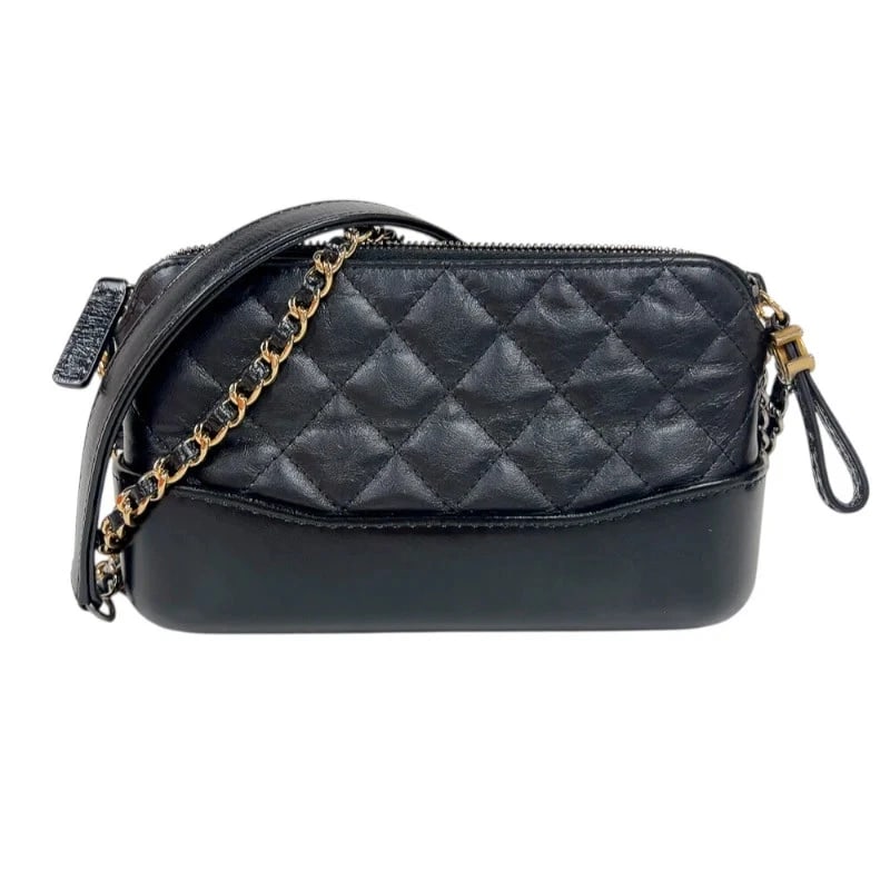 CHANEL GABRIELLE CHAIN CLUTCH BLACK SHOULDER BAG: CHANEL Gabrielle Chain Clutch Black Shoulder Bag Brand: Chanel Type: Shoulder Bag Material: none Color: Black / Gold Size: W18cm x H10cm x D6cm Accessories: None Accessories Notice: When p