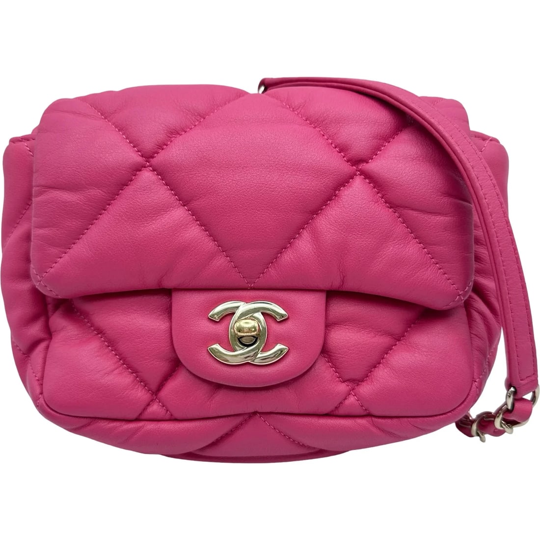 CHANEL MATELASSÉ BUBBLEGUM CHAIN SHOULDER PINK SHOULDER BAG: CHANEL Matelassé Bubblegum Chain Shoulder Pink Shoulder Bag Brand: Chanel Type: Shoulder Bag Material: none Color: Pink Size: W16cm x H12.5cm x D7.5cm Accessories: None Accessories Notice: