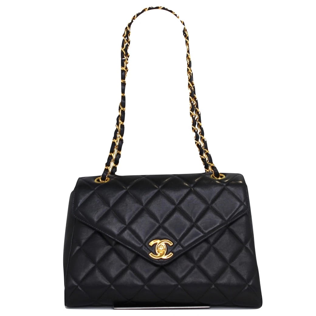 CHANEL MATELASSÉ 25 SHOULDER BAG LAMBSKIN BLACK WITH DUST BAG (1 of 6)
