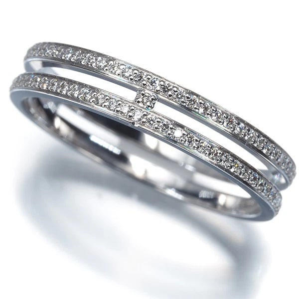 HERMES RING DIAMOND ARIANE FULL ETERNITY 18K: HERMES Ring Diamond Ariane Full Eternity 18K Brand: HERMES Type: Ring Material: 18K / 750 / White Gold, Main Stone/Creation NATURAL Color: white gold Size: US 7.25 Accessories: None Access