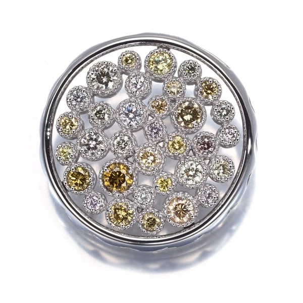 DIAMOND CIRCLE MILGRAIN CLASSIC PENDANT 900 PLATINUM: Diamond Circle Milgrain Classic Pendant 900 Platinum Brand: Unbranded Type: Pendant Material: 900 / Platinum, Main Stone/Creation NATURAL Color: Silver Size: Design Size: Diameter Approximately 20.5mm