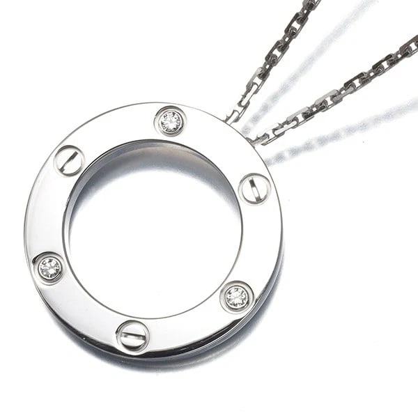 CARTIER NECKLACE DIAMOND LOVE CIRCLE 18K 750 WHITE GOLD: Cartier Necklace Diamond Love Circle 18K 750 White Gold Brand: Cartier Type: Necklace Material: 18K / 750 / White Gold, Main Stone/Creation Natural Color: white gold Size: Necklace length: 42cm Pendan