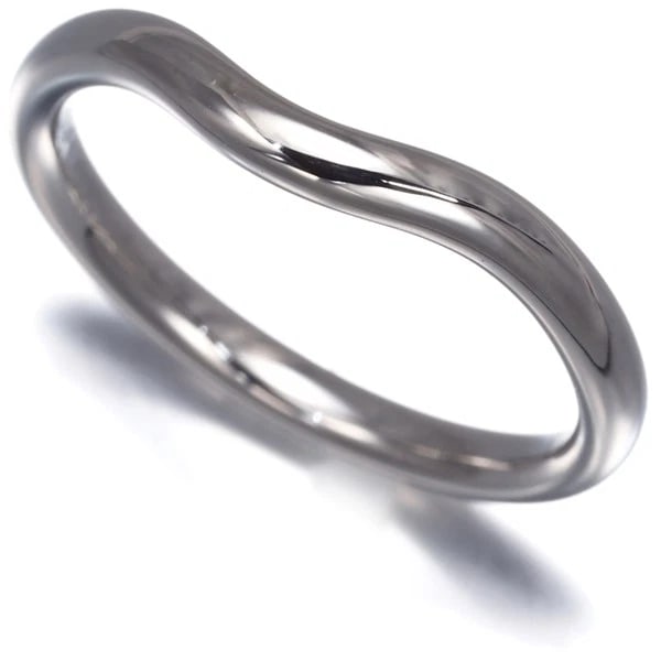 TIFFANY&CO. RING CURVED BAND 950 PLATINUM: Tiffany&Co. Ring Curved Band 950 Platinum Brand: Tiffany & Co. Type: Ring Material: 950 Platinum, Main Stone/Creation NATURAL Color: Silver Size: US 4.25-4.5 Accessories: None Accessories