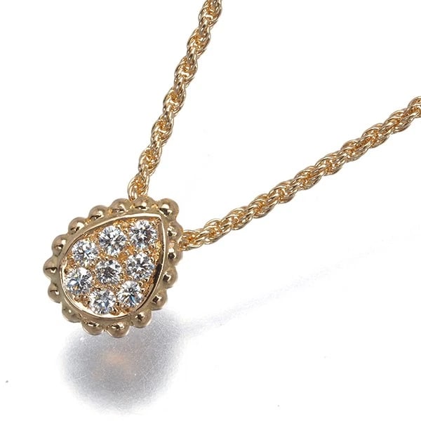 BOUCHERON NECKLACE DIAMOND 18K 750 ROSE GOLD: Boucheron Necklace Diamond 18K 750 Rose Gold Brand: Boucheron Type: Necklace Material: 18K / 750 / Rose Gold, Main Stone/Creation NATURAL Color: Rose Gold Size: Necklace length: 38 / 42cm Pendant size