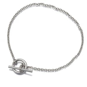 HERMES BRACELET GLENAN CHAIN 18K: HERMES Bracelet Glenan Chain 18K Brand: HERMES Type: Bracelet Material: 18K / 750 / White Gold, Color: White gold Size: Inner circumference: 16cm Chain width: 1.8mm [Stone] Accessories: None <
