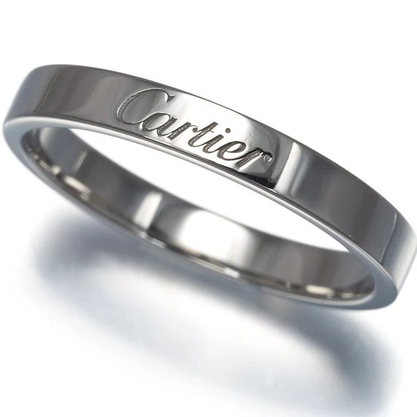 CARTIER RING CARTIER WEDDING 950 PLATINUM: Cartier Ring Cartier Wedding 950 Platinum Brand: Cartier Type: Ring Material: 950 / Platinum, Color: Silver Size: US 8.5 Accessories: None Accessories Notice: When purchasing pre-owned goo