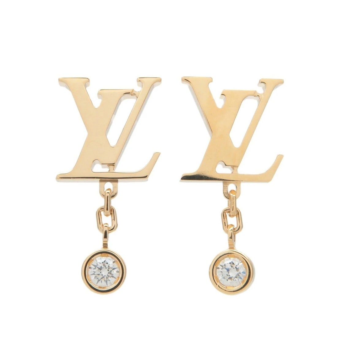 LOUIS VUITTON LV PUS IDYLLE BLOSSOMEARRINGS K18YG: Louis Vuitton LV Pus Idylle BlossomEarrings K18YG Brand: Louis Vuitton Type: Earrings Material: 750 Yellow Gold, Main Stone/Creation Natural Color: Gold Size: (W x H x D): 7.6 mm x 15.1 mm x 1.5 mm