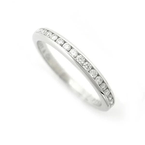 TIFFANY & CO. HALF CIRCLE DIAMOND WEDDING BAND PT950: Tiffany & Co. Half Circle Diamond Wedding Band Pt950 Brand: Tiffany & Co. Type: Ring Material: Platinum950, Main Stone/Creation Natural Color: Silver Size: US 5.25 Accessories: None Access