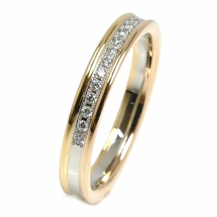 VENDOME AOYAMA DIAMOND RING K18 YELLOW & PINK GOLD: Vendome Aoyama Diamond Ring K18 Yellow & Pink Gold Brand: Vendome Type: Ring Material: 18K Yellow Gold / 18K Pink Gold / Platinum950, Main Stone/Creation Natural Color: Gold Size: US 5.25 Accessor