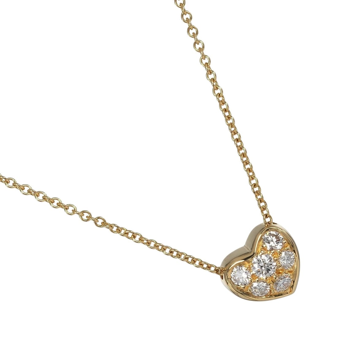 TIFFANY PAVE HEART NECKLACE 18K YELLOW GOLD: Tiffany Pave Heart Necklace 18K Yellow Gold Brand: Tiffany & Co. Type: Necklace Material: 18K Yellow Gold, Color: Yellow Gold Size: Approx. 40 cm (16 inches)Pendant Size: Approx. 8.51 mm (W) × 7.44 m