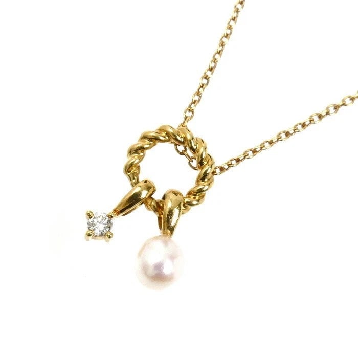 TASAKI AKOYA PEARL DIAMOND NECKLACE 18K YELLOW GOLD: TASAKI Akoya Pearl Diamond Necklace 18K Yellow Gold Brand: TASAKI Type: Necklace Material: 18K Yellow Gold, Main Stone/Creation : Akoya PearlSecondary Stone: Diamond Color: Yellow Gold Size: Approx. 1