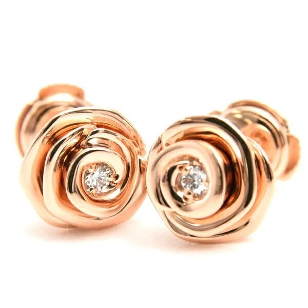 DIOR ROSE COUTURE DIAMOND EARRINGS 18K PINK GOLD: Dior Rose Couture Diamond Earrings 18K Pink Gold Brand: Dior Type: Earrings Material: 18K Pink Gold, Main Stone/Creation natural Color: Pink Gold Size: Approx. 0.39 in (9.9 mm) diameter Accessorie