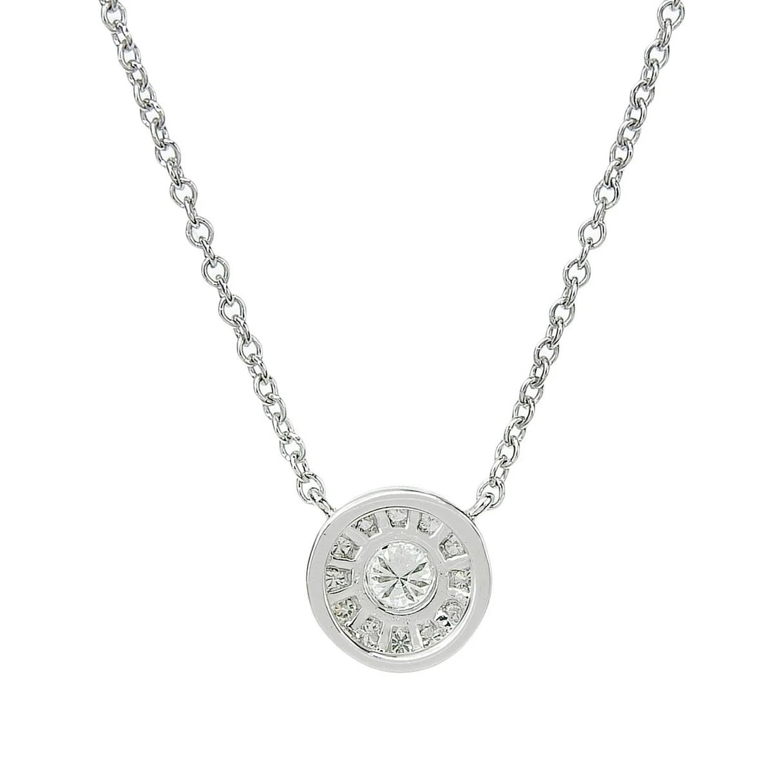 TIFFANY & CO. CIRCLET DIAMOND NECKLACE PT950: Tiffany & Co. Circlet Diamond Necklace Pt950 Brand: Tiffany & Co. Type: Necklace Material: Platinum 950, Main Stone/Creation natural Color: Silver Size: Pendant Size: Approx. 0.24 in × 0.24 in (0.6 c