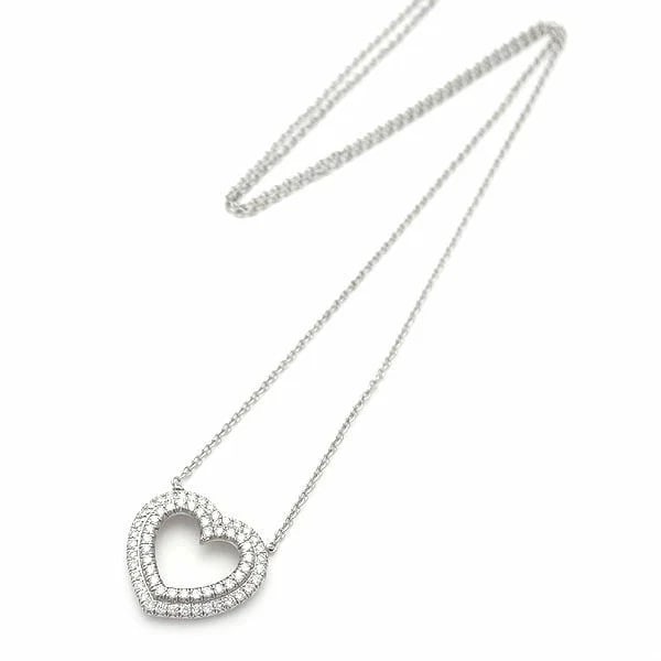 TIFFANY & CO. METRO HEART DIAMOND NECKLACE PT950: Tiffany & Co. Metro Heart Diamond Necklace Pt950 Brand: Tiffany & Co. Type: Necklace Material: Platinum 950, Main Stone/Creation natural Color: Silver Size: Necklace Length: Approx. 16.14 in (41 cm) P