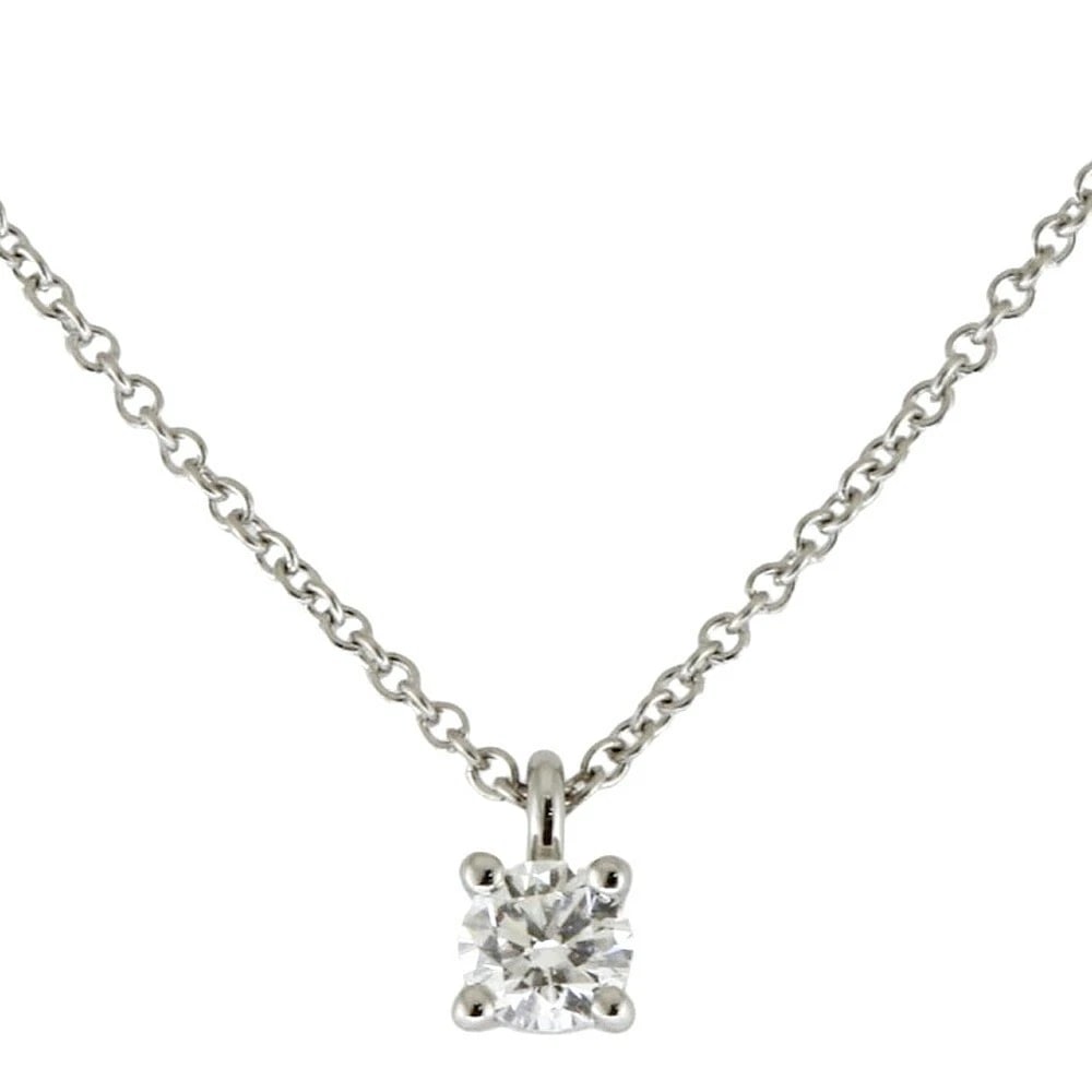 TIFFANY & CO. SOLITAIRE DIAMOND NECKLACE PT950: Tiffany & Co. Solitaire Diamond Necklace Pt950 Brand: Tiffany & Co. Type: Necklace Material: Platinum 950, Main Stone/Creation natural Color: Silver Size: Necklace Length: Approx. 16 inches (40.5 cm) 