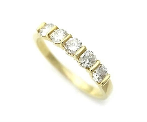 TIFFANY & CO. HALF CIRCLE DIAMOND RING K18 YELLOW GOLD: Tiffany & Co. Half Circle Diamond Ring K18 Yellow Gold Brand: Tiffany & Co. Type: Ring Material: K18 Yellow Gold, Main Stone/Creation natural Color: Yellow Gold Size: US 5.25 Accessories: None