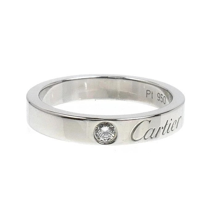 CARTIER ENGRAVED RING PT950 - 2
