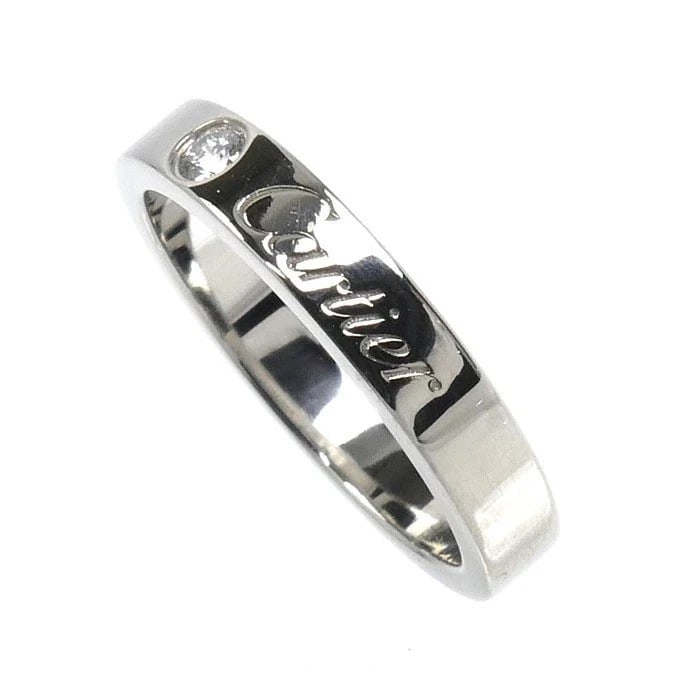 CARTIER ENGRAVED RING PT950 - 3