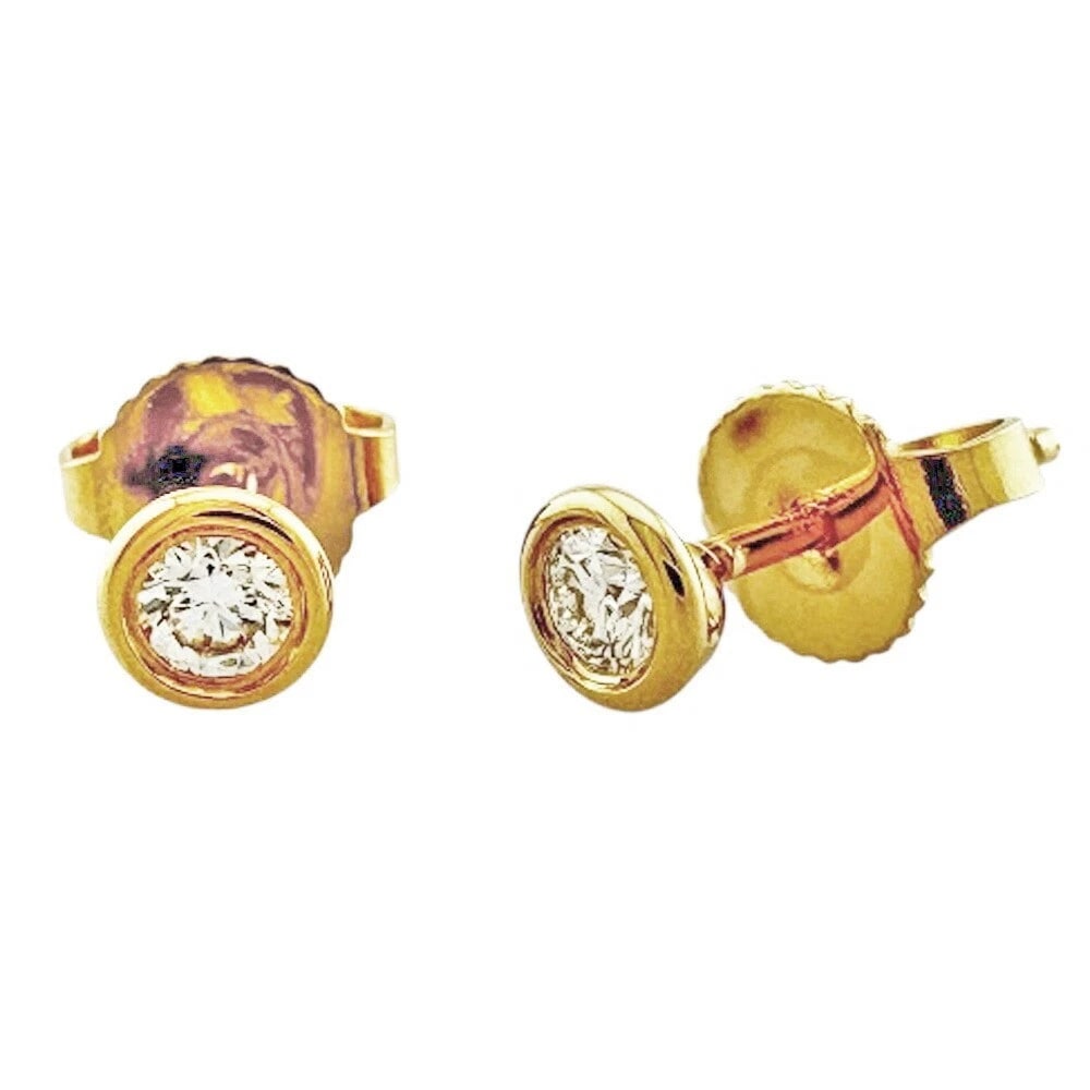 TIFFANY & CO. STUD EARRINGS 18K YELLOW GOLD: Tiffany & Co. Stud Earrings 18K Yellow Gold Brand: Tiffany & Co. Type: Earrings Material: K18 Yellow Gold, Main Stone/Creation natural Color: Yellow Gold Size: Post Length: Approx. 11 mm (0.43 in)
