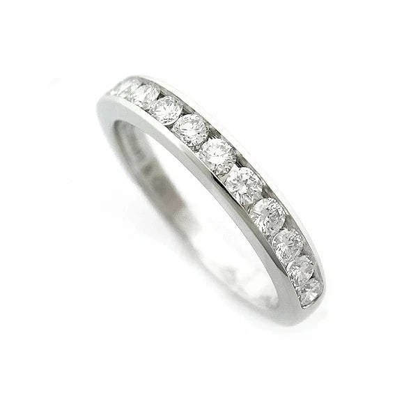 TIFFANY & CO. CIRCLE DIAMOND WEDDING BAND RING PT950: Tiffany & Co. Circle Diamond Wedding Band Ring Pt950 Brand: Tiffany & Co. Type: Ring Material: Platinum950, Main Stone/Creation Natural Color: Silver Size: US : 4.75–5 Accessories: None Ac