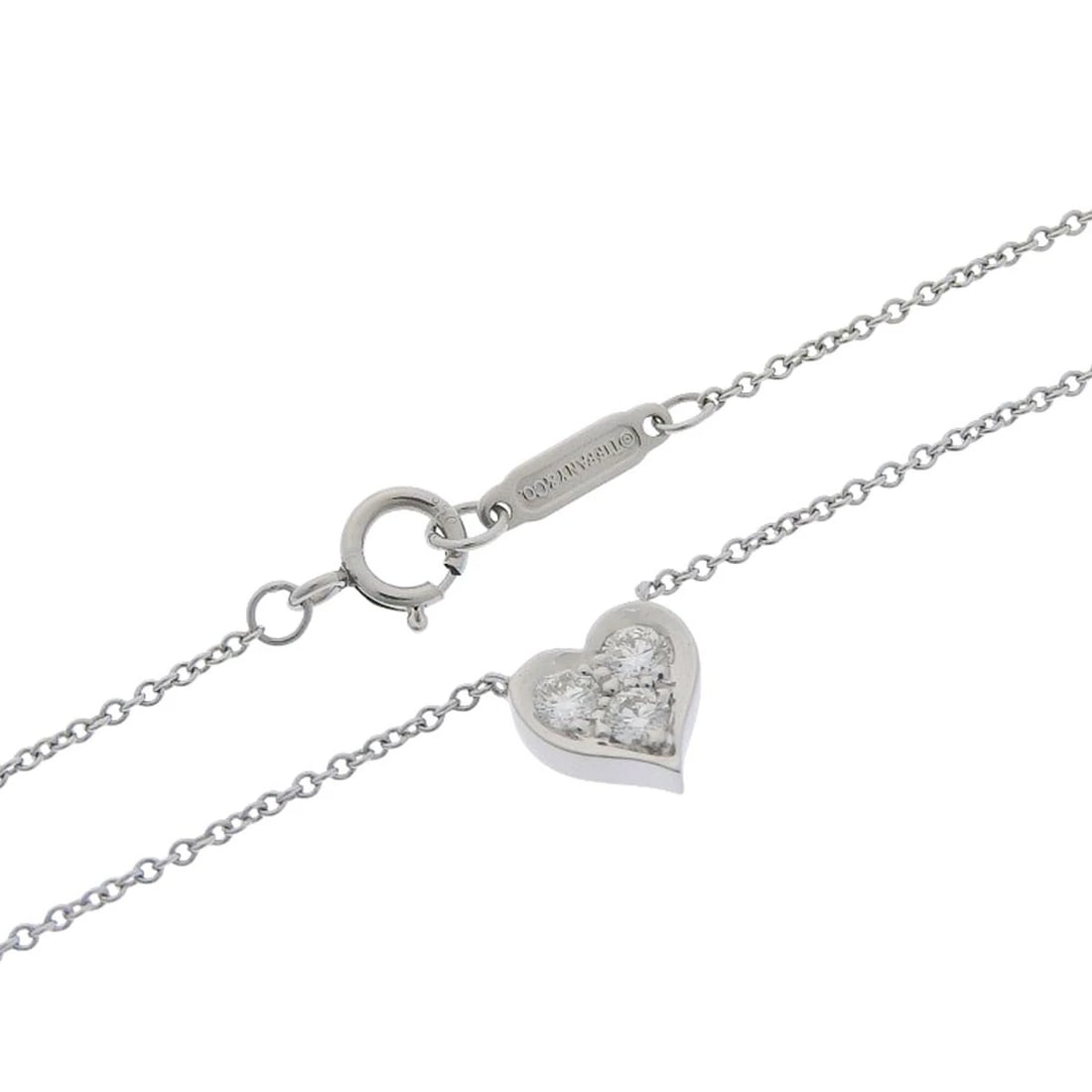 TIFFANY & CO SENTIMENTAL HEART NECKLACE PT950: Tiffany & Co Sentimental Heart Necklace Pt950 Brand: Tiffany & Co. Type: Necklace Material: Platinum950, Main Stone/Creation Natural Color: Platinum Size: Length: Approx. 16.3 inches (41.5 cm) Pendant
