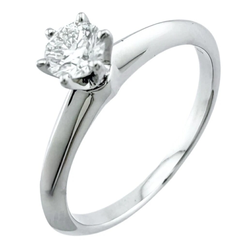 TIFFANY & CO. SOLITAIRE DIAMOND RING PT950: Tiffany & Co. Solitaire Diamond Ring Pt950 Brand: Tiffany & Co. Type: Ring Material: Platinum950, Main Stone/Creation Natural Color: Platinum Size: US 4.75 Accessories: None Accessories No