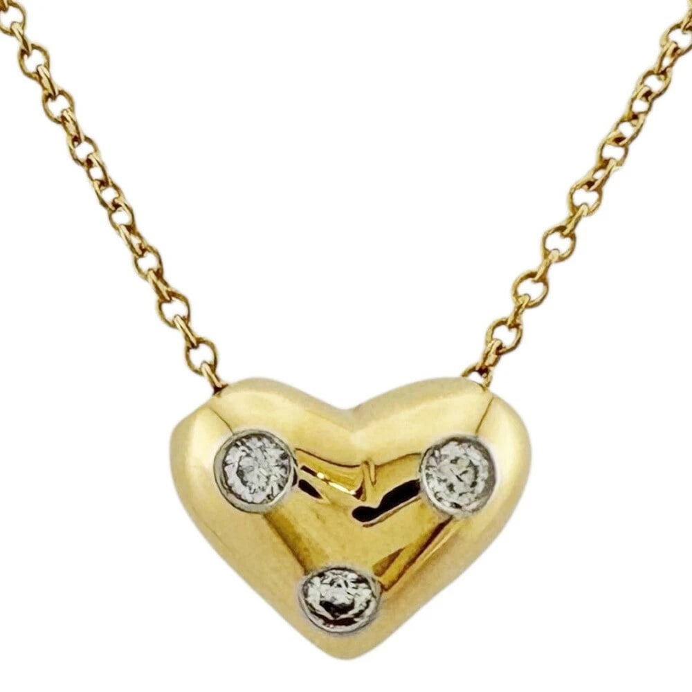 TIFFANY & CO. HEART DIAMOND NECKLACE 18K GOLD PT950 (1 of 3)