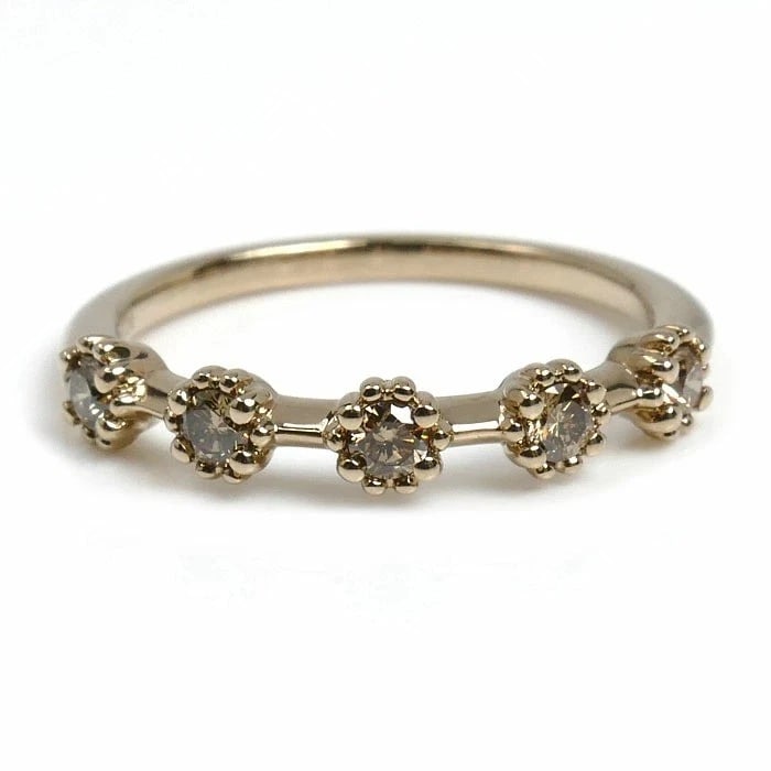 KASHIKEY DIAMOND RING K18 BROWN GOLD: KASHIKEY Diamond Ring K18 Brown Gold Brand: KASHIKEY Type: Ring Material: 18K Brown Gold, Main Stone/Creation Natural Color: Brown Gold Size: US : 5.25 Accessories: None Accessories Notice: When
