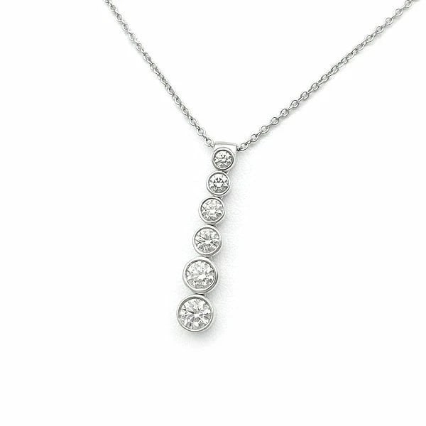TIFFANY & CO. DIAMOND DROP NECKLACE PT950: Tiffany & Co. Diamond Drop Necklace Pt950 Brand: Tiffany & Co. Type: Necklace Material: Platinum950, Main Stone/Creation Natural Color: Silver Size: Necklace Length: 16.34 inches (41.5 cm) Pendant Len