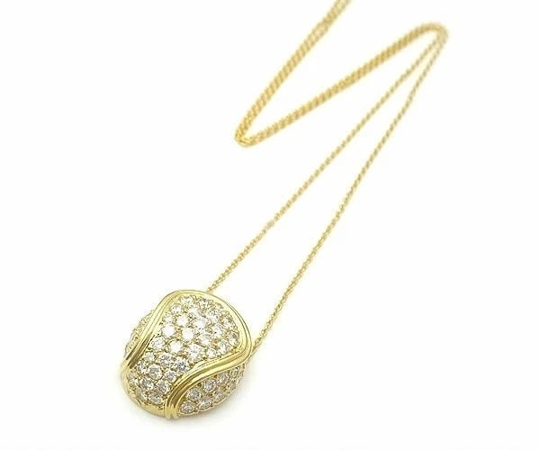 TIFFANY & CO. DIAMOND PENDANT NECKLACE K18 YELLOW GOLD: Tiffany & Co. Diamond Pendant Necklace K18 Yellow Gold Brand: Tiffany & Co. Type: Necklace Material: 750 Yellow Gold, Main Stone/Creation Natural Color: Yellow Gold Size: Size: 0.63 in (W) × 0.71 in 